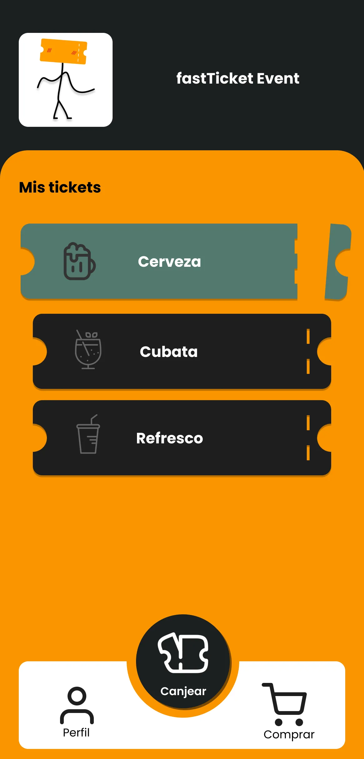 Mockup mobile app interface