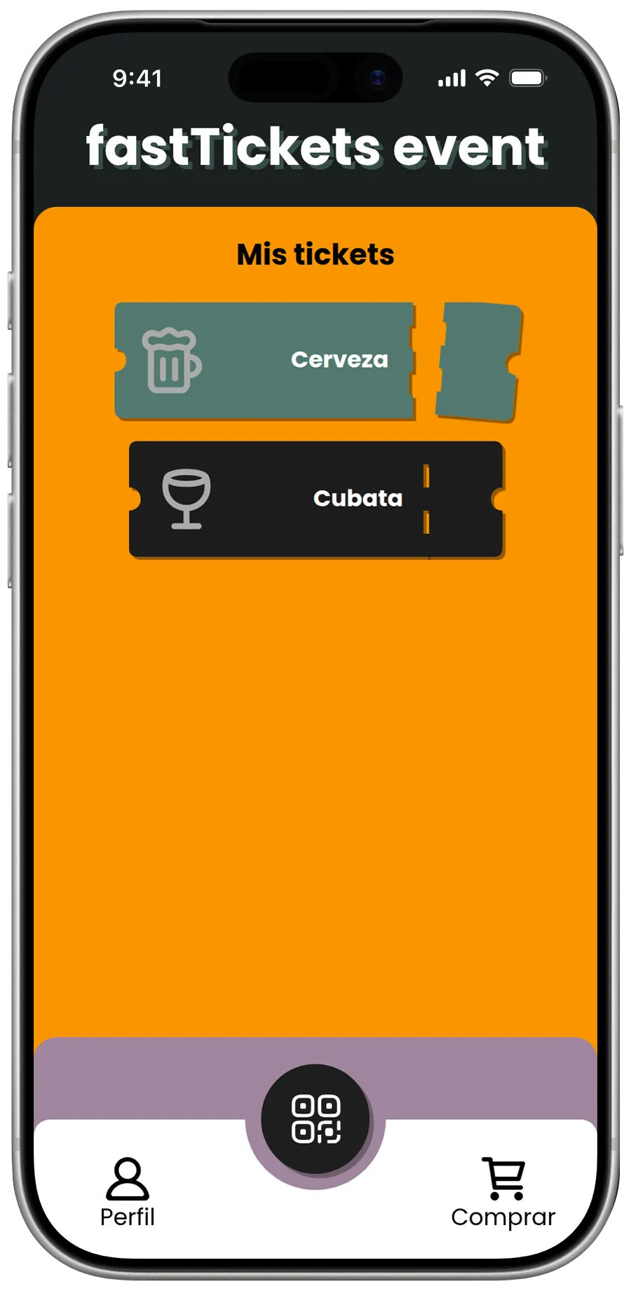 Mobile app interface